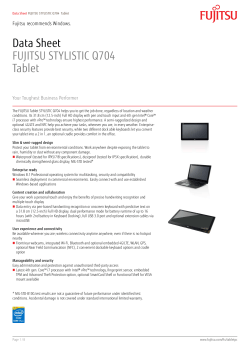Data Sheet FUJITSU STYLISTIC Q704 Tablet