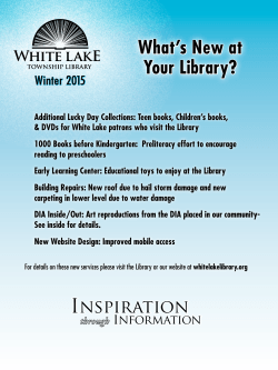 What's New at Your Library? - White Lake Township Library