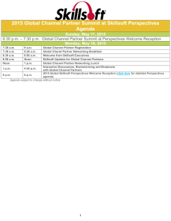 2015 Global Channel Partner Summit at Skillsoft Perspectives Agenda