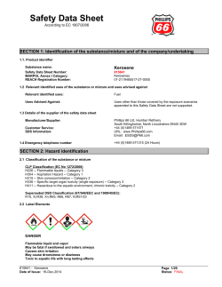 Kerosene Safety Data Sheet