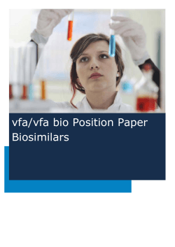 vfa/vfa bio Position Paper Biosimilars