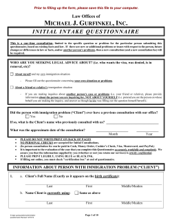 INITIAL INTAKE QUESTIONNAIRE - Law Offices of Atty Michael