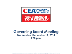 December 17, 2014 CEA Governing Board Public Meeting