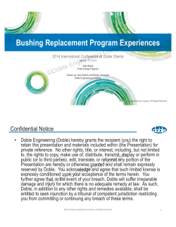 Bushing Replacement Program Experiences m Exp