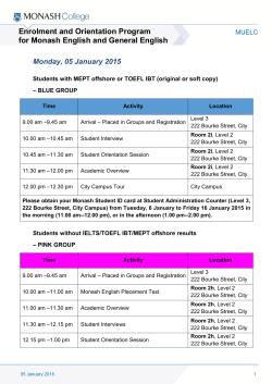 ME Enrolment schedule - 5 Jan