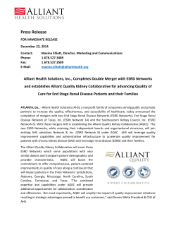Press Release - Alliant Health Solutions