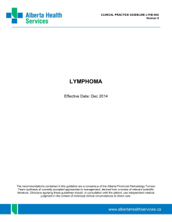 Clinical Practice Guideline - Lymphoma