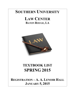 SPRING 2015 - Southern University Law Center