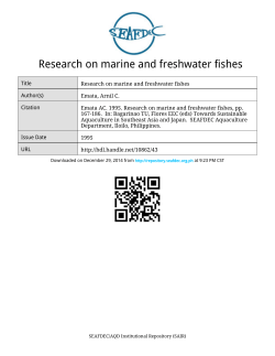 Research on marine and freshwater fishes