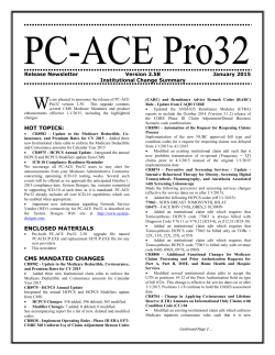 PC-ACE Pro32 Institutional Release Newsletter