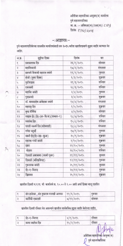 Public Holidays 2015 - Pune Municipal Corporation