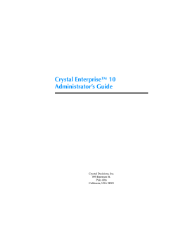 Crystal Enterprise Administrator's Guide