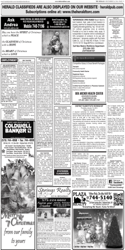 Classifieds - The Herald