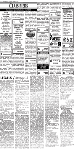 Classified Ads - The Jefferson Star