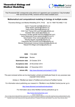 Provisional PDF - Theoretical Biology and Medical Modelling