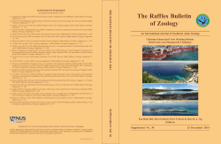 The Raffles Bulletin of Zoology - Raffles Museum