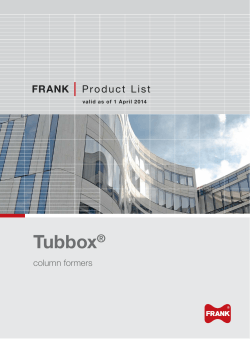 Tubbox® column formers - Max Frank GmbH & Co. KG