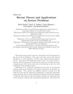 Recent Theory and Applications on Inverse Problems
