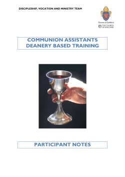 Communion Assistants Training Brochure