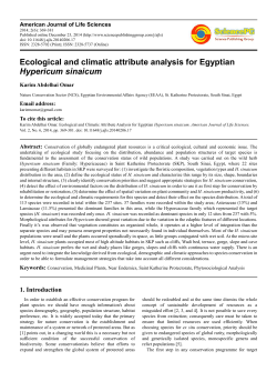 Ecological and climatic attribute analysis for Egyptian Hypericum