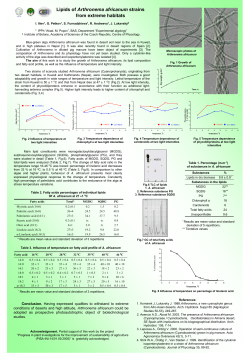 Lipids of Arthronema africanum strains from