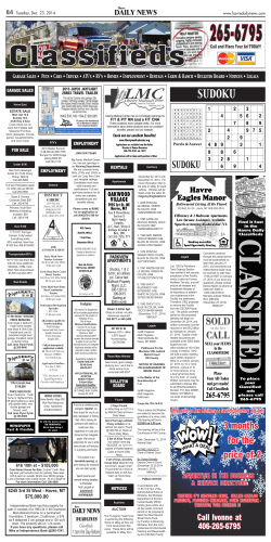 Classifieds - Havre Daily News