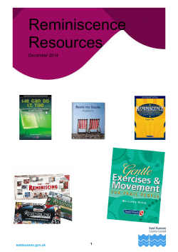 Reminiscence resources and ideas for activities (Adobe PDF)