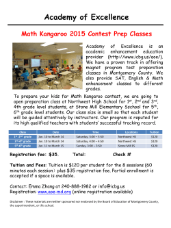 Math Kangaroo Competition Prep Class 2015 Spring