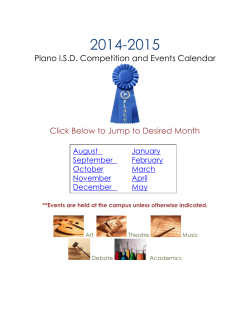 Plano I.S.D. Competition and Events Calendar Click Below to Jump