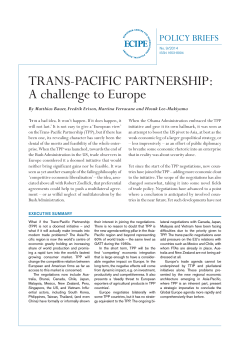 TRANS-PACIFIC PARTNERSHIP: A challenge to Europe