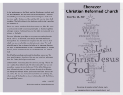 Week - Ebenezer Christian Reformed Church