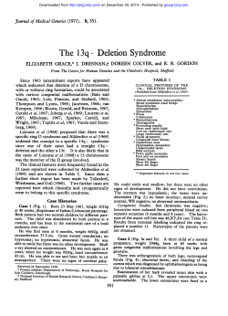 The 13q- Deletion Syndrome - Journal of Medical Genetics