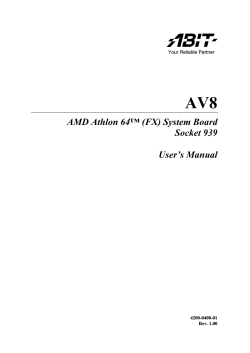AMD Athlon 64™ (FX) System Board Socket 939 User's