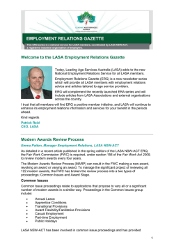 Welcome to the LASA Employment Relations