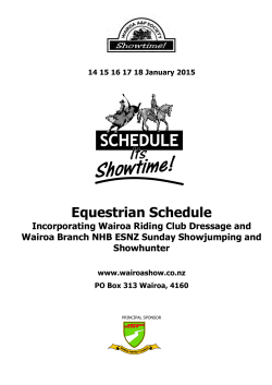 Equestrian Schedule & Entry Form
