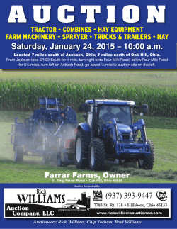 Farrar Farm Machinery Auction - Rick Williams Auction Company