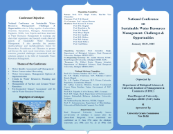 National Conference on Sustainable Water Resources Management