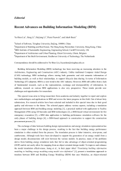 Recent Advances on Building Information Modeling (BIM)