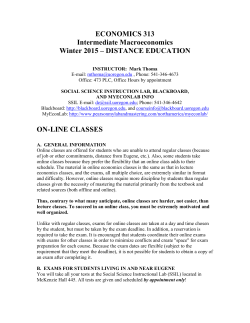 Economics 313 (Online) Syllabus for Winter 2015