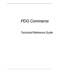PDG Commerce Technical Reference