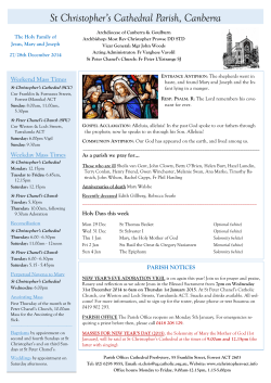 Latest Parish Bulletin - St. Christopher's Cathedral