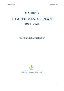 Proposed Draft Health Master Plan 2016-2025
