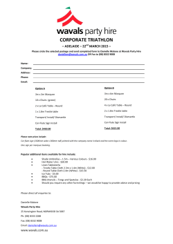 order form - AustralianSuper Corporate Triathlon Series