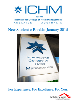 ICHM New Student eBooklet January 2015