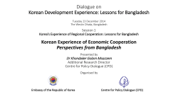 Korean Development Experience: Lessons for Bangladesh