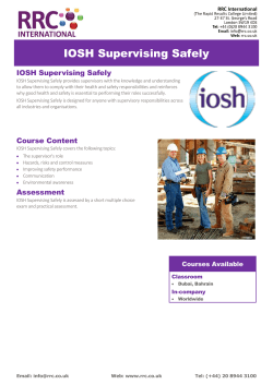 IOSH Supervising Safely