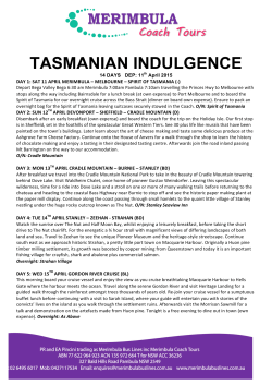 TASMANIAN INDULGENCE - Merimbula Coach Tours