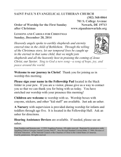 Worship Bulletin & Weekly Epistle