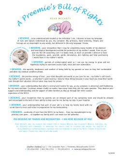 A Preemie's Bill of Rights