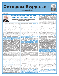 Winter 2014 Newsletter - Orthodox Renewal Center of St. Symeon